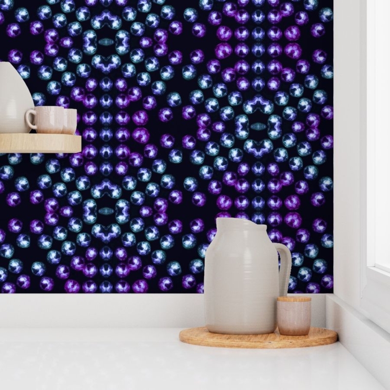 Bold Jewel-Tone Patterned Wallpaper Design