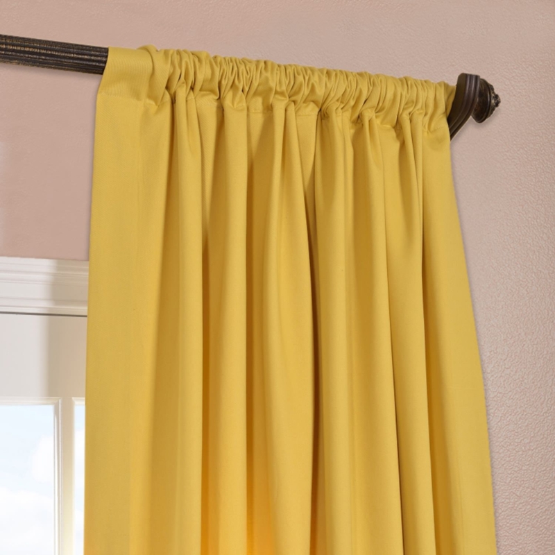 Bright Yellow Cotton Twill Curtains for Warm Interiors