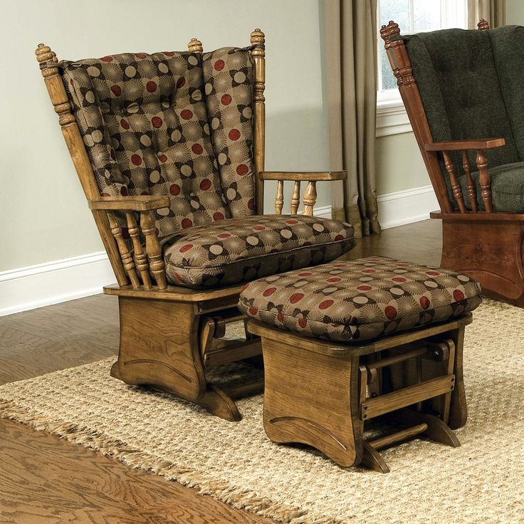 Brooks Furniture Wing Back Solid Panel Glider Rocker Rocking Chair ...