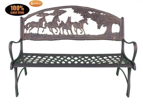 Buy Gardeco Cast Iron Bench with Horses and Tree