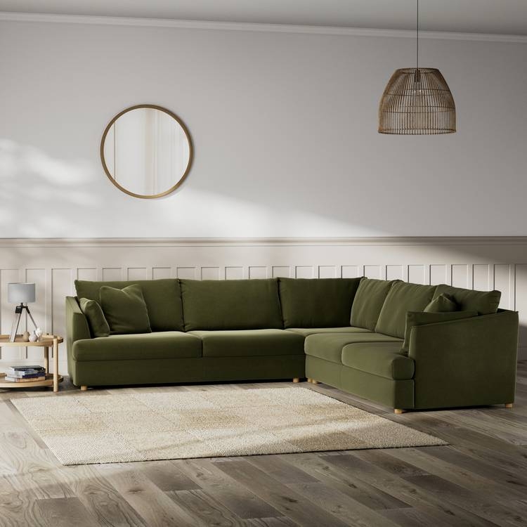 Buy Habitat Holmfirth Reversible Corner Sofa -Moss Green | Sofas | Habitat