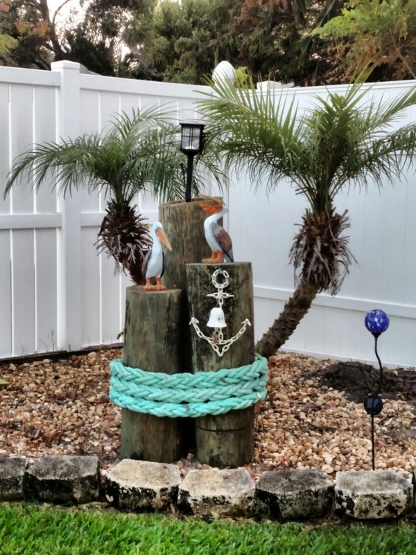 Charming Nautical Garden Decor with Coastal Elements