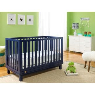 Chic Navy Blue Baby Crib for Modern Nursery