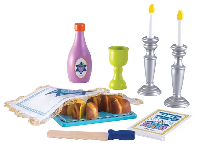Children's Jewish Play Set with Candles and Challah Bread