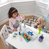 Children's Wooden Shabbat Playset with Challah Bread
