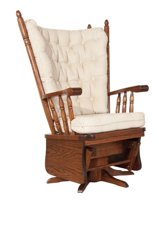 Classic Amish Wooden Rocking Chair with Cushions
