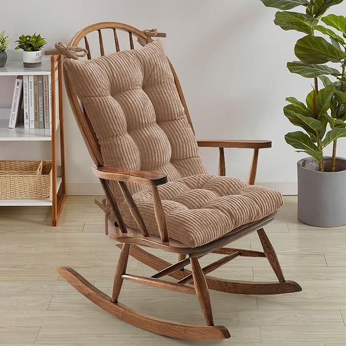 Classic Corduroy Rocking Chair Cushion for Comfort