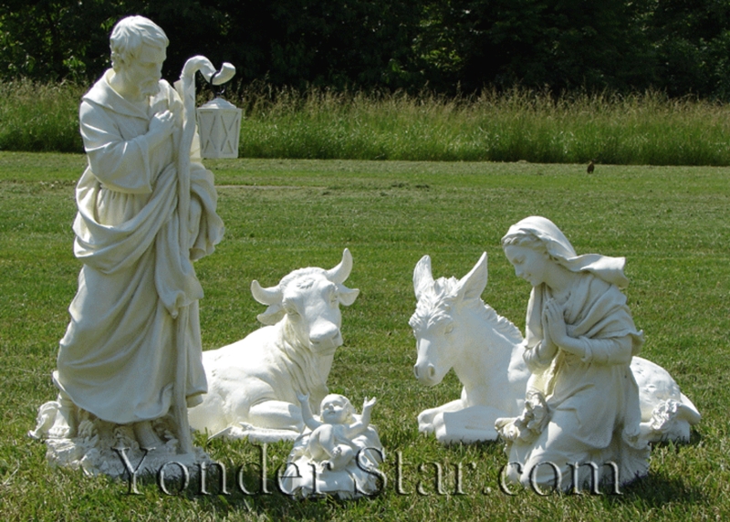 Classic Outdoor White Nativity Set Display