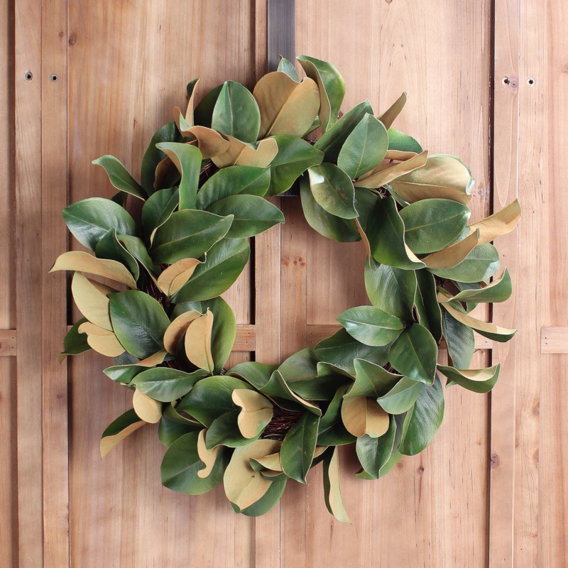 Classic Real Touch Magnolia Leaf Front Door Wreath