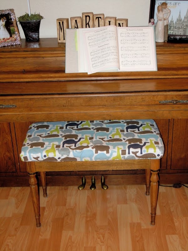 Colorful Animal Print Piano Bench Slipcover
