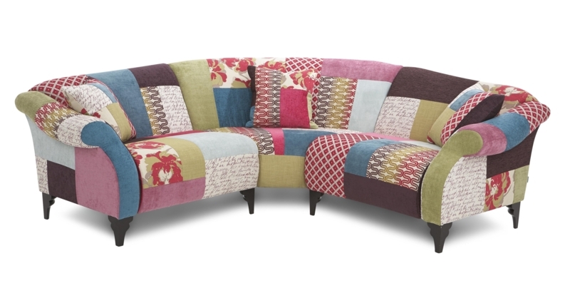Colorful DIY Patchwork Curved Sofa Design