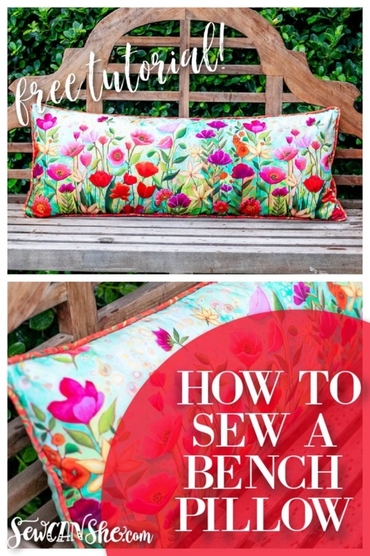 Colorful Floral Bench Pillow Sewing Tutorial
