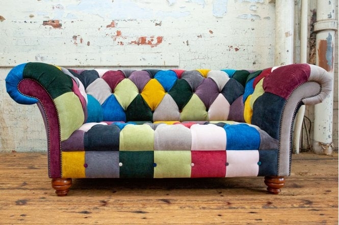Colorful Patchwork Chesterfield Sofa by Oswald & Pablo