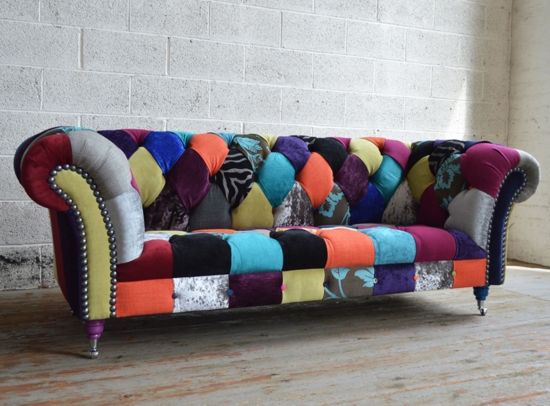 Colorful Patchwork Chesterfield Sofa Design