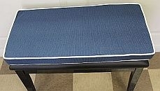 Comfortable Blue Piano Bench Cushion with White Trim