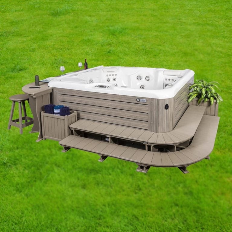Contemporary Hot Tub Surround with Integrated Seating
