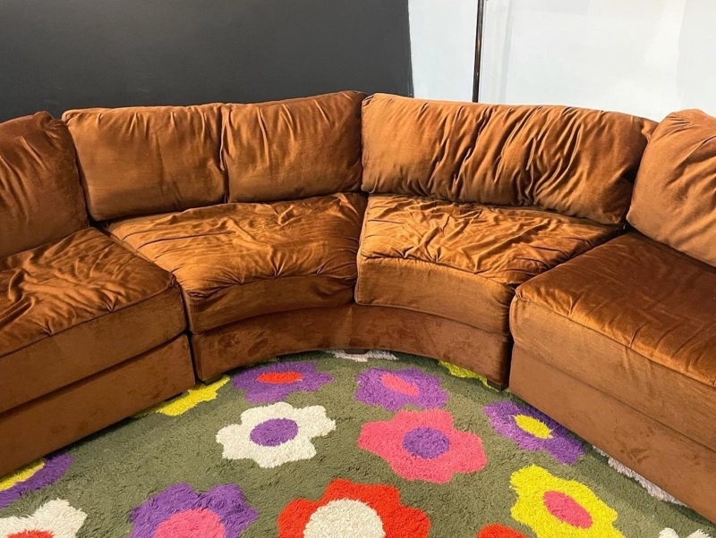 Cozy Rust Orange Playpen Sectional Sofa
