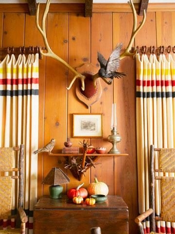 Cozy Rustic Living Room with Pendleton Blankets