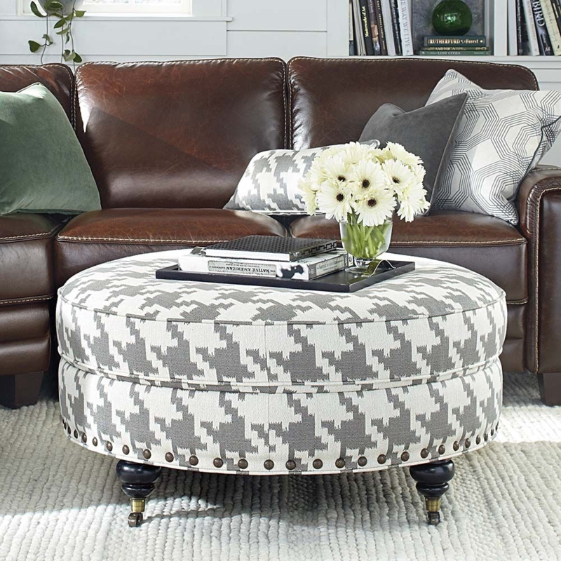 Custom-Round-Ottoman-for-Home-or-Office | Leather ottoman coffee table ...
