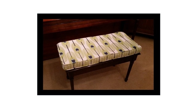 Custom Upholstered Piano Bench Cushion with Pattern