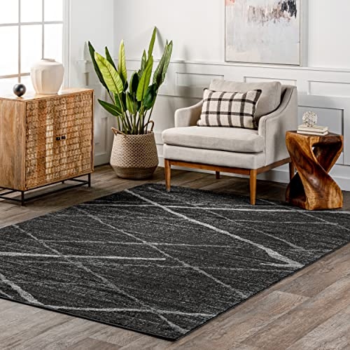 Dark Gray Rug with Modern Masculine Design