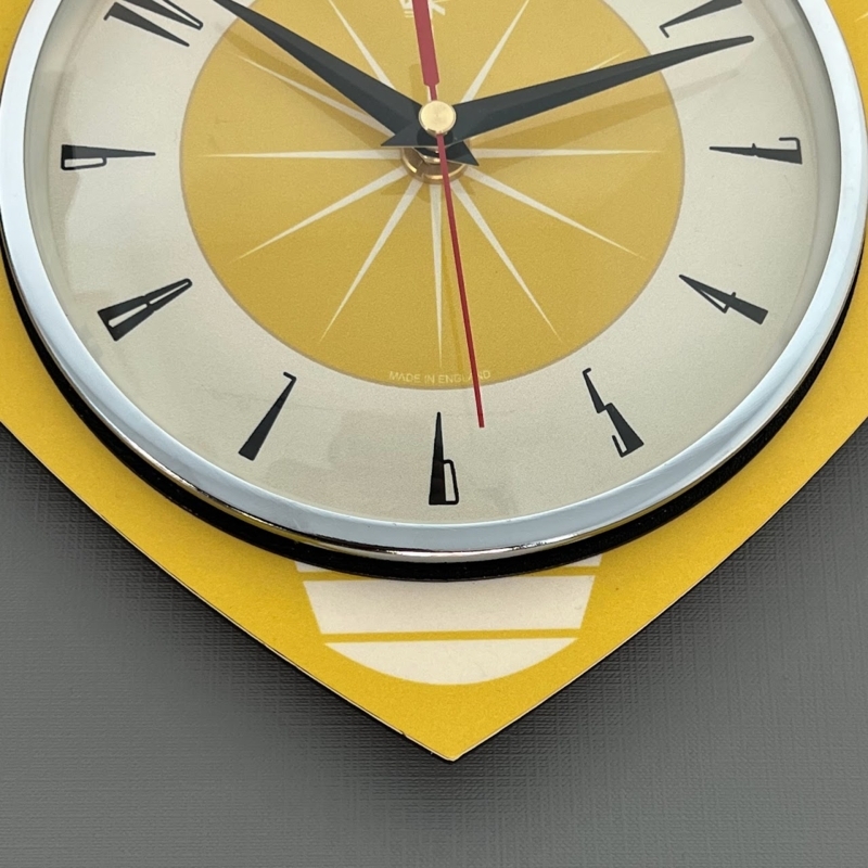 David Breese Mid Century Modern Yellow Wall Clock