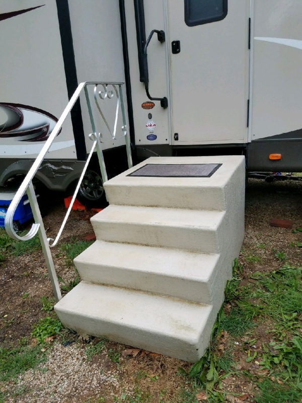 Durable Concrete Stairs for RV Entrance