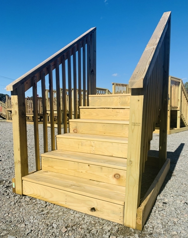 Durable Wooden Outdoor Staircase with Railings
