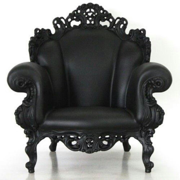 Elegant Black Victorian Gothic Armchair Design