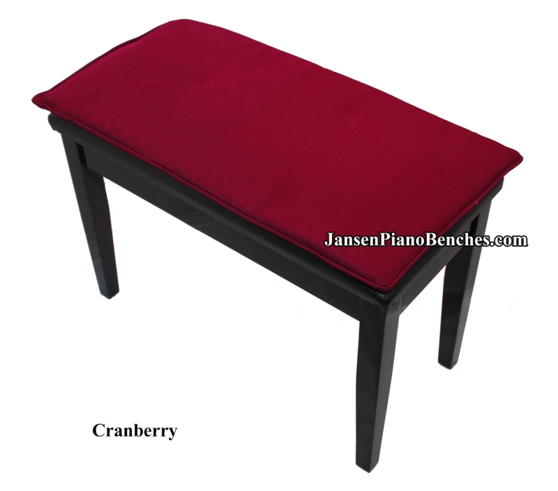 Elegant Cranberry Red Piano Bench Cushion