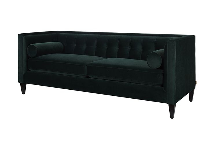 Elegant Dark Green Velvet Sofa with Modern Design