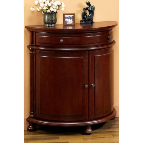 Elegant Half-Moon Wooden Console Cabinet