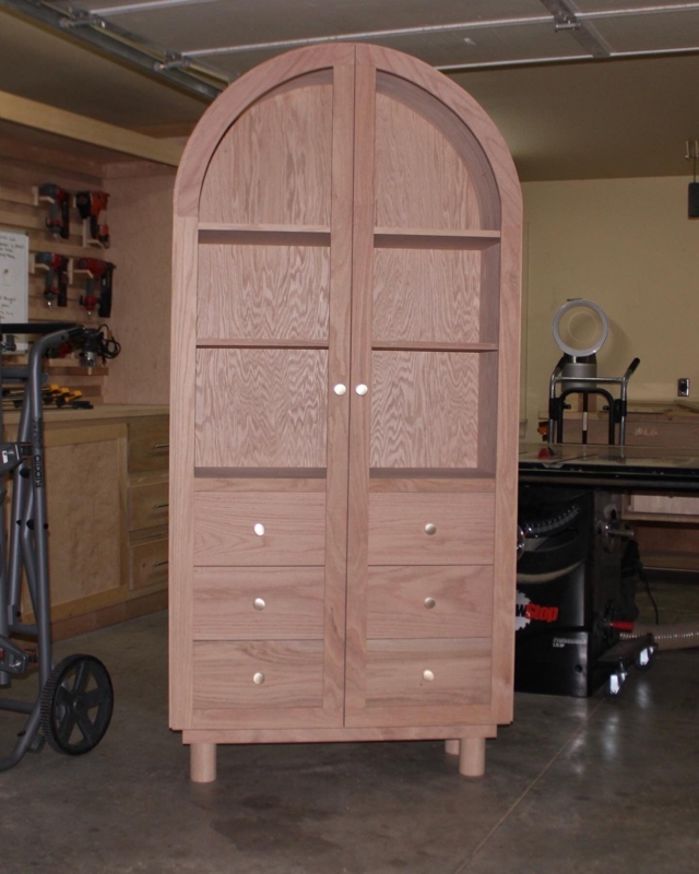Elegant Half Moon Wooden Storage Cabinet