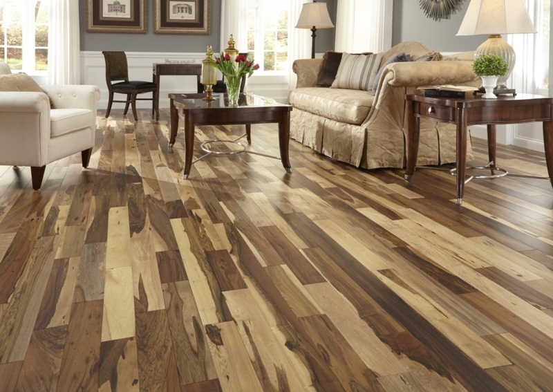 Elegant Living Room with Strand Bamboo Flooring