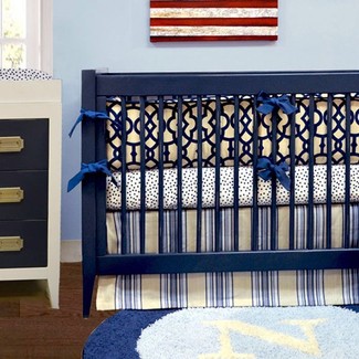 navy blue crib and dresser set Classic Navy Blue 3-in-1 Crib and Changer Nursery Set
