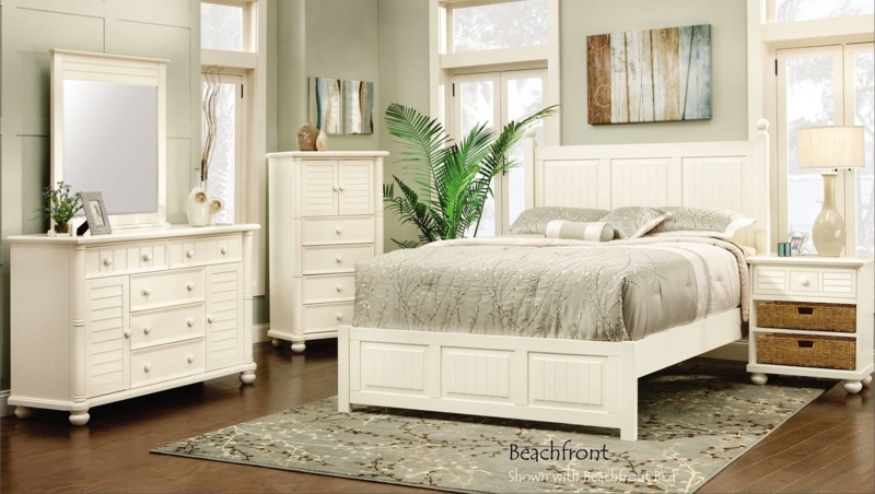 Elegant Off White Bedroom Furniture Set with Coastal Vibes