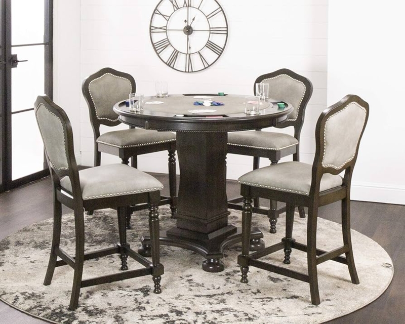 Elegant Round Poker Dining Room Table Set