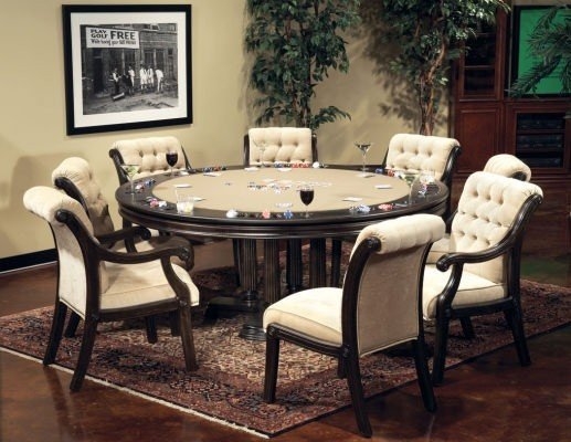 Elegant Round Poker Dining Room Table Set