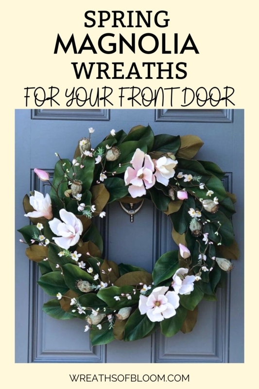 Elegant Spring Magnolia Wreath for Front Door