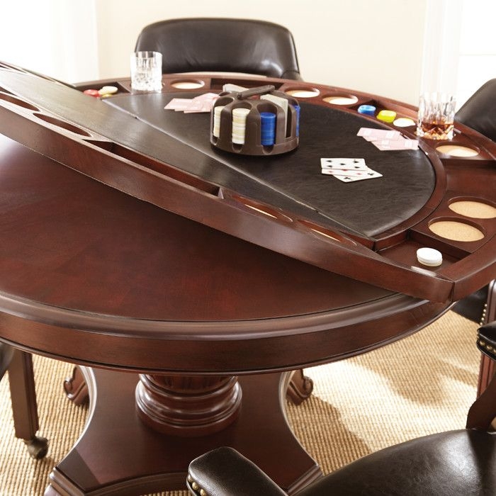 Elegant Wooden McCraney Dining Table with Poker Set