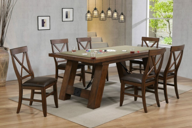 Elegant Wooden Poker Dining Room Table Set