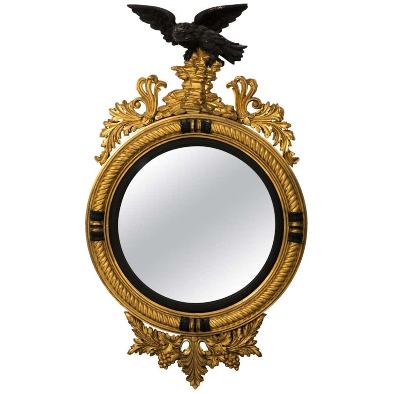 Federal Style Vintage Gilded Fish Eye Mirror