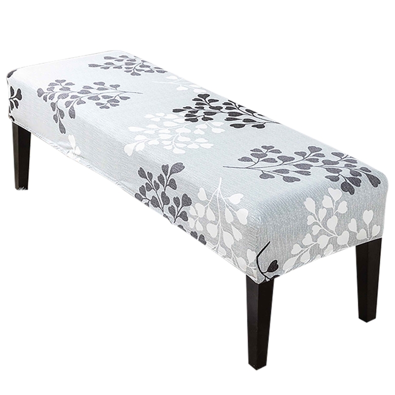 Floral Pattern Stretch Bench Cover for Dining Room