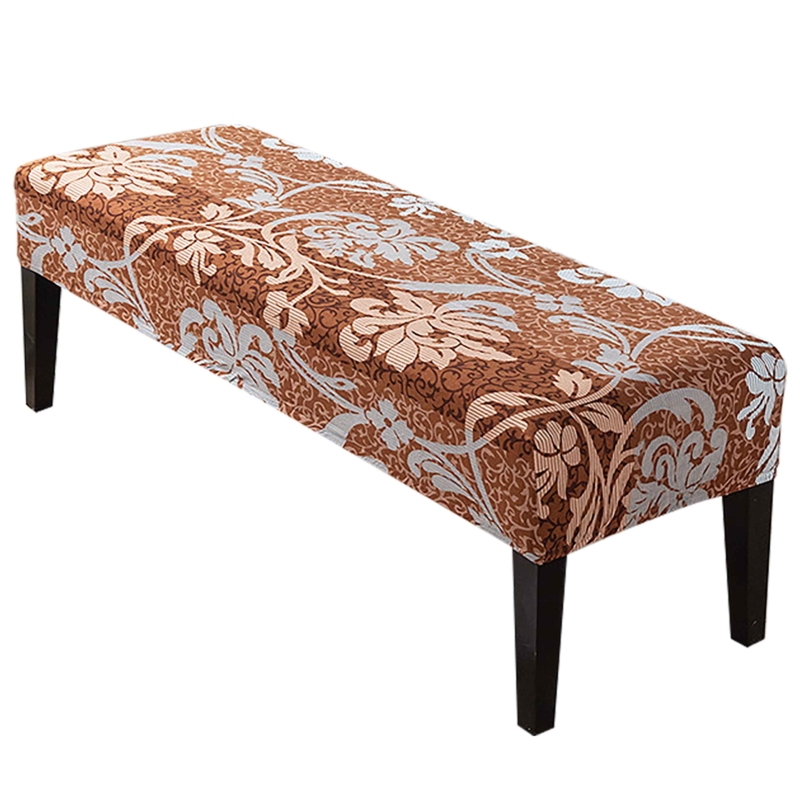 Floral Patterned Upholstered Dining Bench Cover