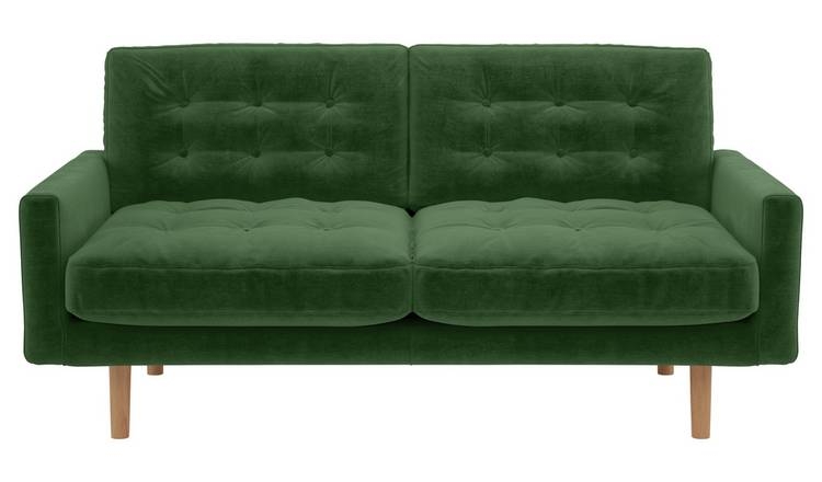 Habitat Fenner Velvet Moss Green 2-Seater Sofa