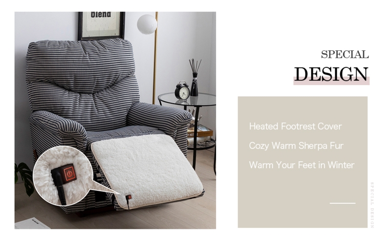 Heated Sherpa Footrest Cover for Recliner Chair