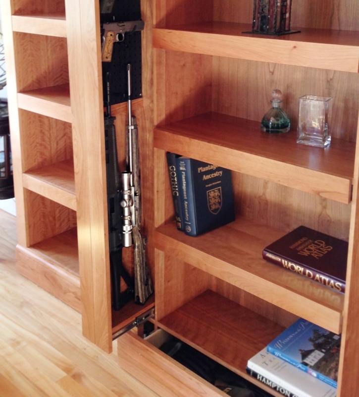 Hidden Gun Storage Cabinet with Custom Wood Shelving