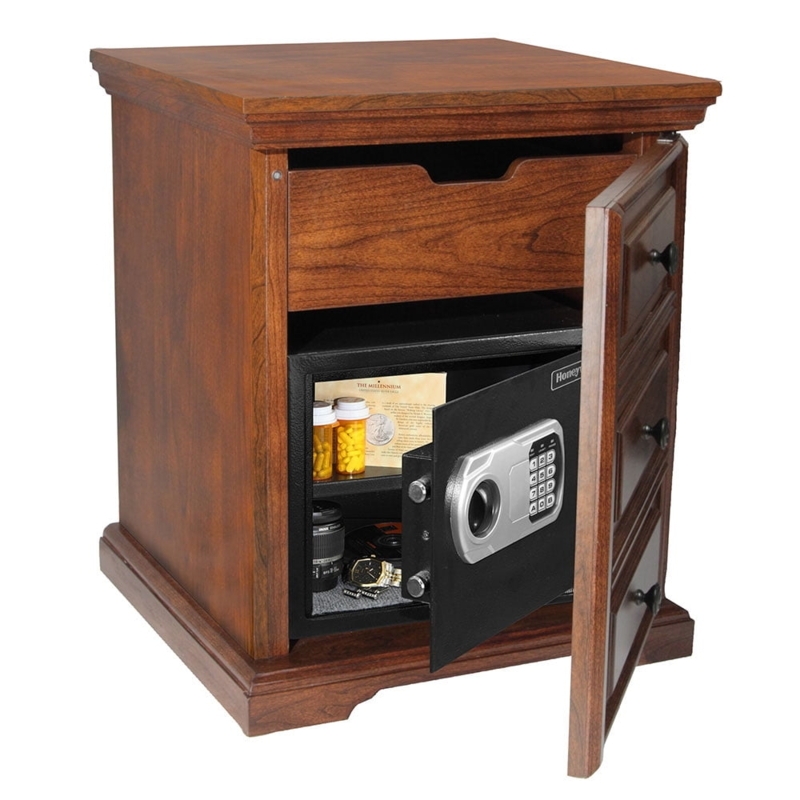 Honeywell 0.83 cu ft Hidden Steel Security Safe in Decorative Cabinet ...
