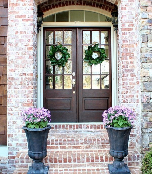 How to make a Magnolia Wreath | Double front doors, Double front entry ...