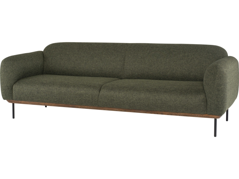 Hunter Green Tweed Modern Sofa Couch